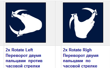 Вращение двумя пальцами
