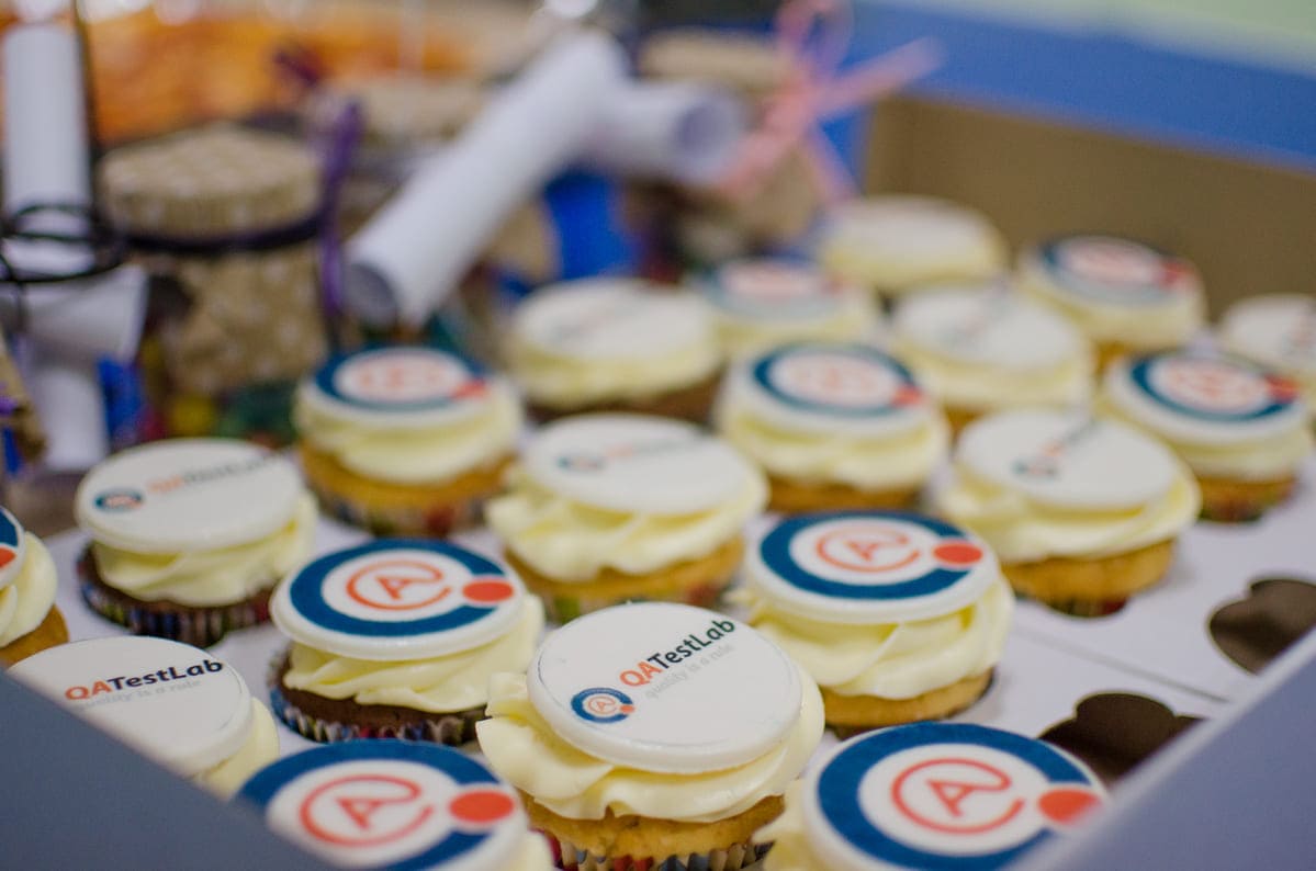QATestLab cupcakes at company b-day