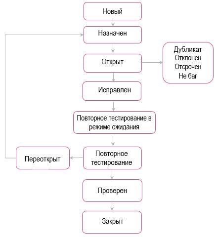 Схема жизненного цикла программной ошибки